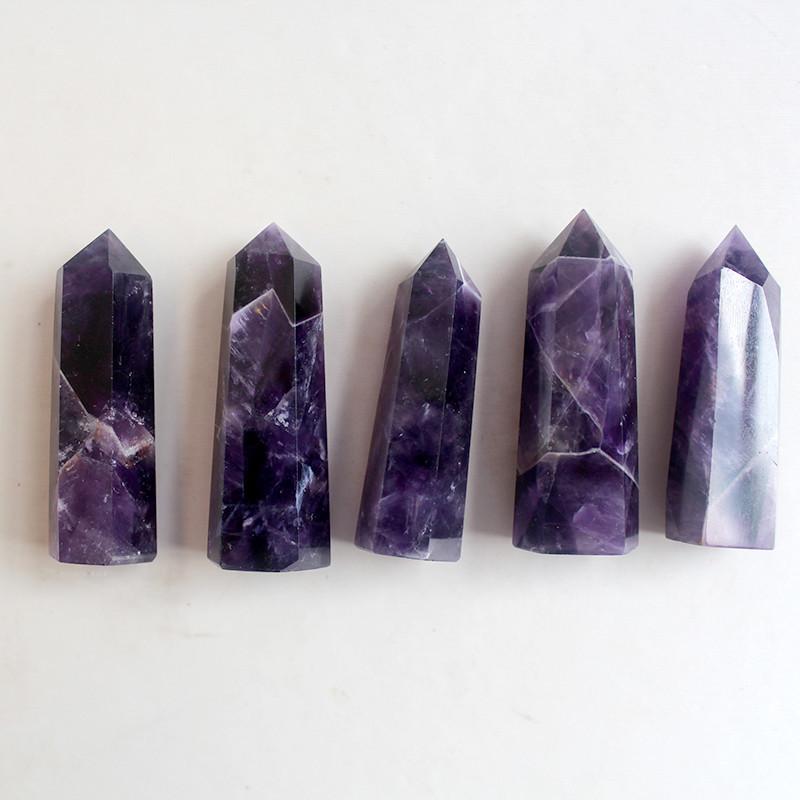 Exquisite Natural Purple Dream Amethyst Quartz Crystal Stone Point Hexagonal Wand