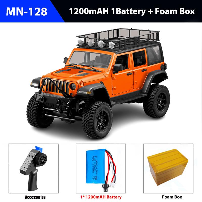 MN128 RC Crawler 1/12 Full Scale 4x4 2.4G Climbing Buggy Vehicle with LED Light 4WD Off-road Remote Control Cars Toys for Kids