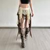 High Waist Girls Short Mini Skirt Multi-layer Splicing Irregular Skirt Tassel Mini Skirts  Girls