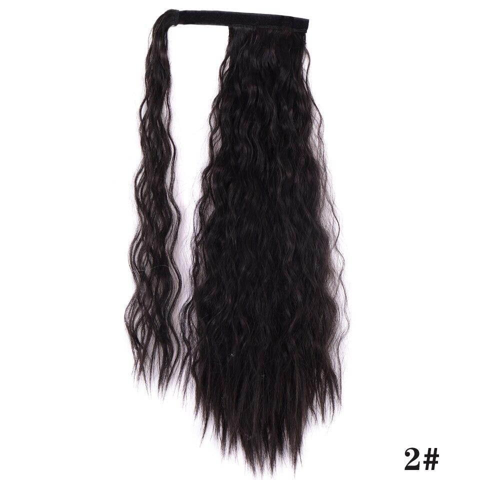 LUPU Synthetic Long Corn Perm Ponytail Hair Extension Clip In Hairpiece For Women Wrap Around Magic Paste Ponytail Extensions