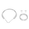Bridal Jewelry Set Stylish Elegant Rhinestone Necklace Bracelet Earrings for Wedding Prom Engagement