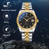 Automatic Stainless Steel Waterproof Watch with Analog Simple Casual Business Fashion Accessory Perfect Gift for and Day Men's Diamonds, Display,