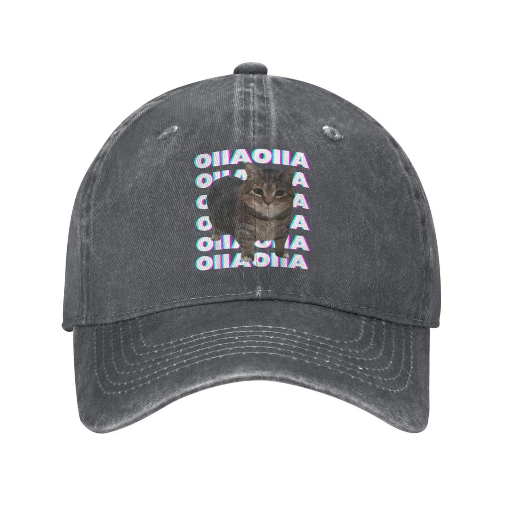 OIIA OIIA Spinning Cat Meme Glitch Disco Unisex Baseball Caps Funny Distressed Washed Hat Outdoor Unstructured Soft Snapback Cap