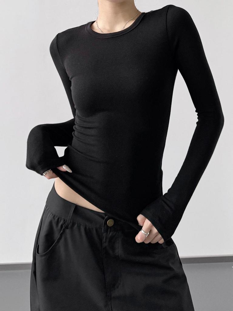 2025 Herbst Damen Retro Schlankmachendes Langarm-T-Shirt