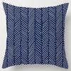Fashion Classic Square Pillowcase Dark Blue Geometric Pattern Car Living Room Sofa Cushion Cover, Pillowcase