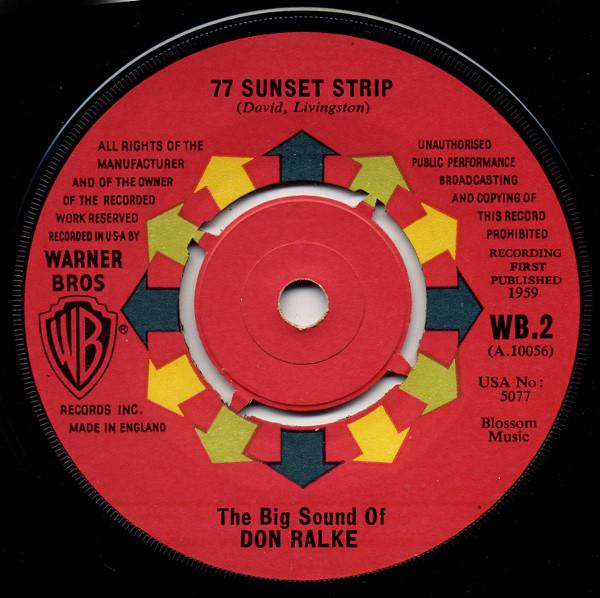 

7inch Record BIG SOUND OF DON RALKE PETE CANDO 77 Sunset Strip 77 Sunset Strip C WB2 WARNER BROS. 1960 UK Jazz Used