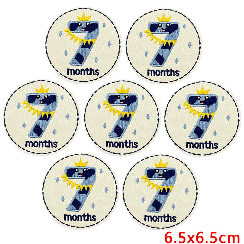 10 Stück Großhandel Cartoon Zahl Dezember Gestickte Aufnäher Runde Form Aufnäher Aufbügler Für Kleidung Nähen Applikation Dekor