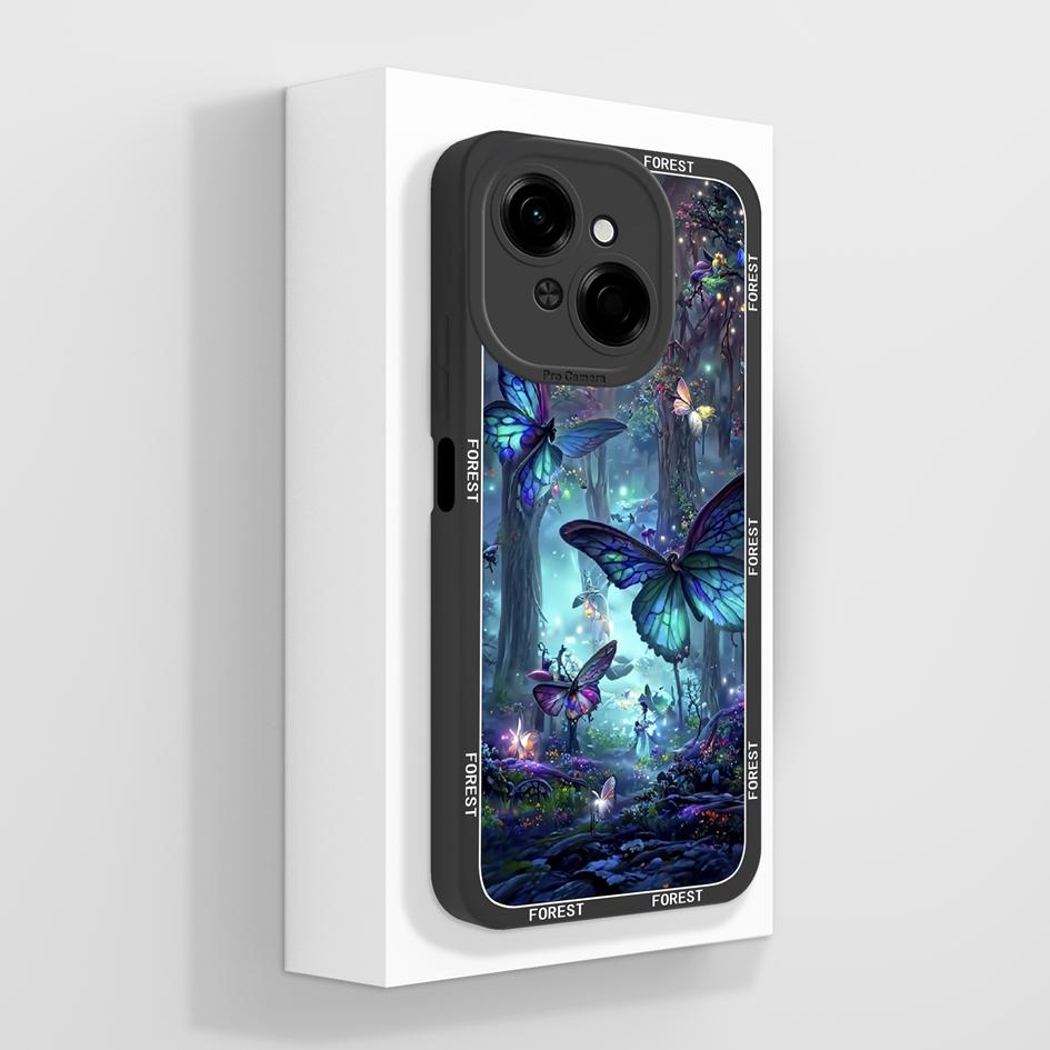 Do etui na telefon Tecno Pova 4 5 6 Pro Neo 3 Pop 8 9 z płynnego silikonu, modny mały miś, słodki, pulchny kot, miękka ochrona aparatu, torby na telefony do Tecno Capa