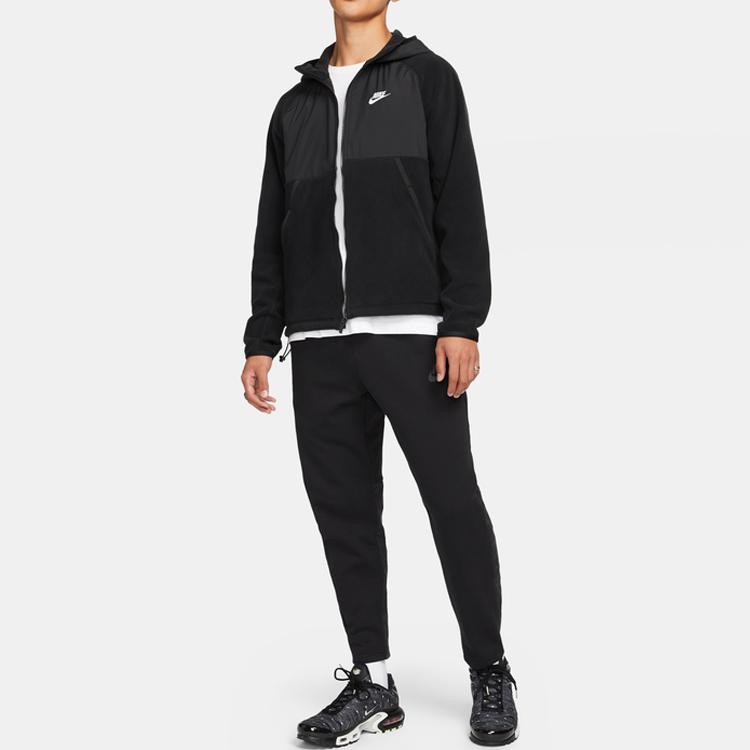Nike Sportswear Full-Zip Hooded Fleece Jacket Men Outerwear Black DM1220-010