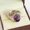 Bague en Argent Sterling 925 avec Pierre Précieuse Alexandrite Coupe Ovale Pour Homme #A605 JL375656801634