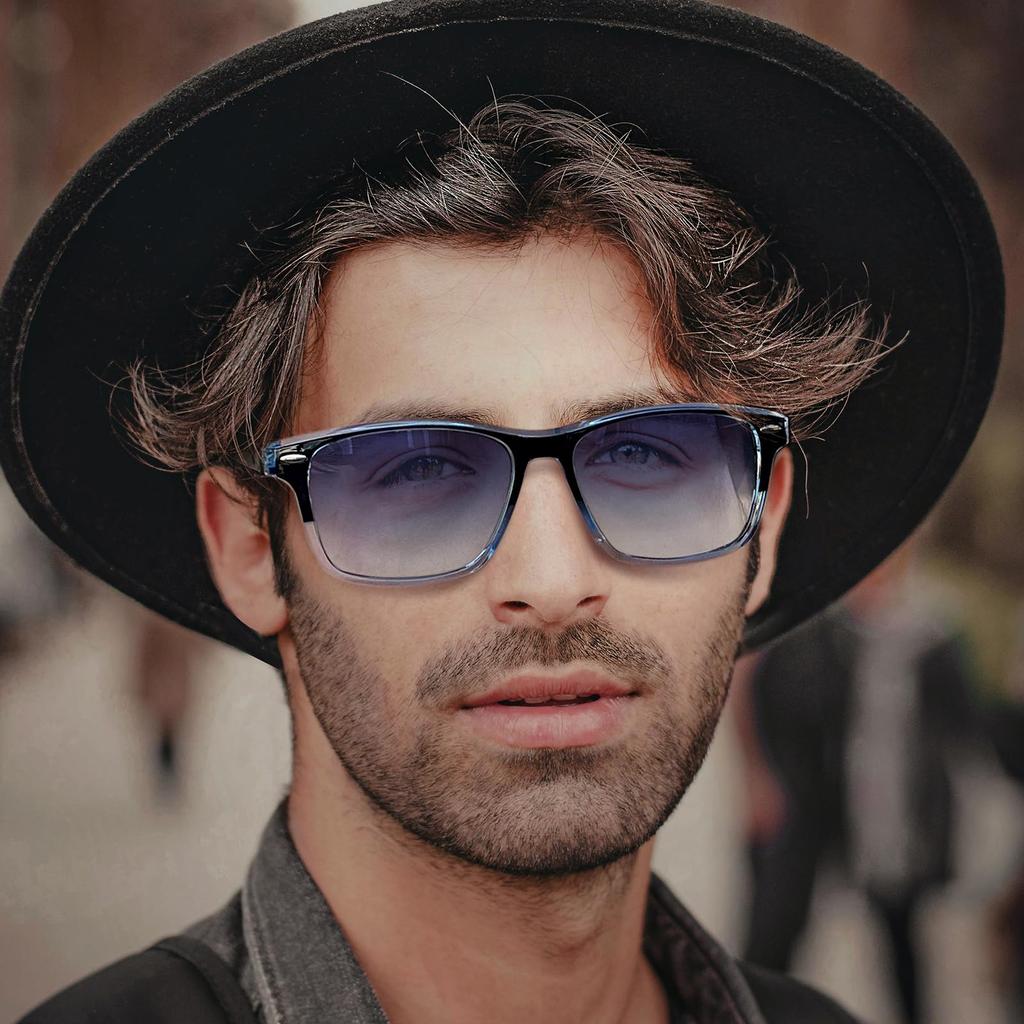 MAIVARDAY TR90 UV-Cut Polarized Sunglasses for Men and Women, Wellington Style, Elastic, Gradient Blue