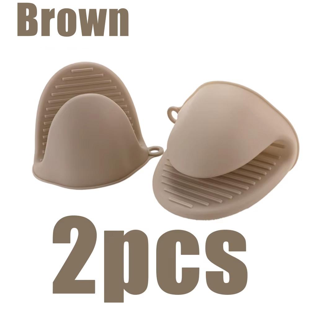 2 Stück Ofenhandschuhe Silikon Hitzebeständig Zangenhandschuhe Verbrühungsschutz Rutschfest Verdickte Handschuhe Mikrowellen Griff Schüssel Topf Küchenwerkzeug