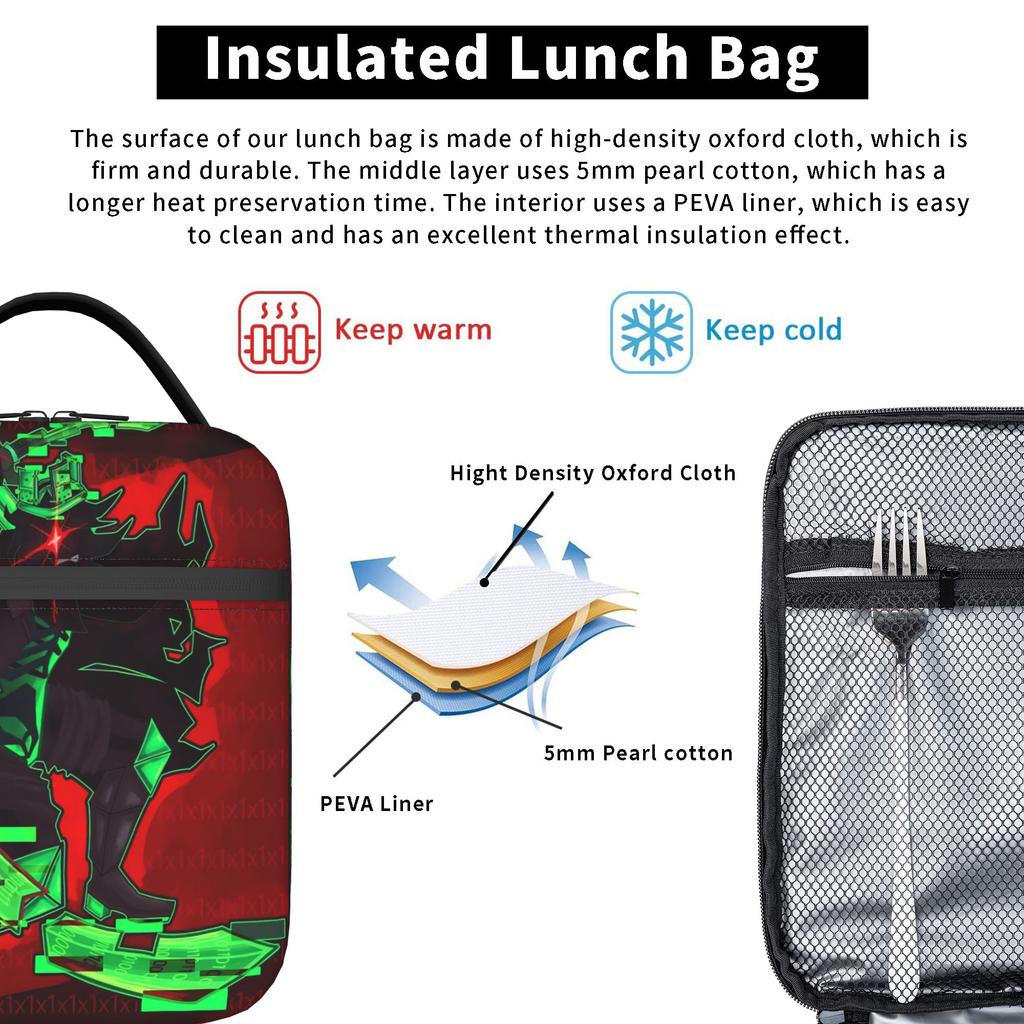Forsakens Lunch Bag Funny Lunch Box Picnic Portable Insulated Thermal Tote Handbags For Child Oxford Graphic Cooler Bag