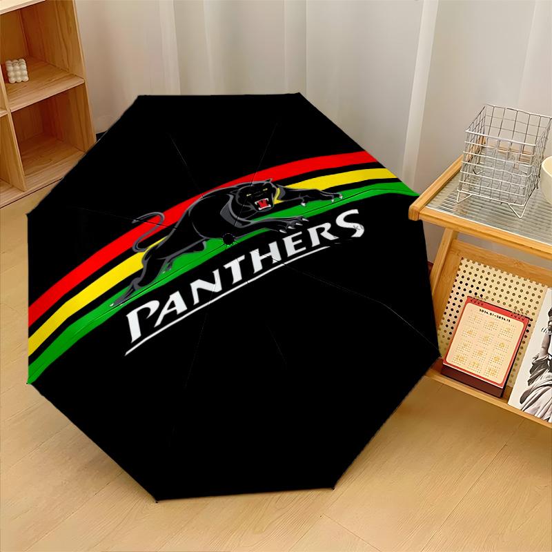 Penrith Panthers Print Auto 8?Ribs Folding Umbrella Wind Resistant Lightweight Automatic Umbrella For Daily Travel