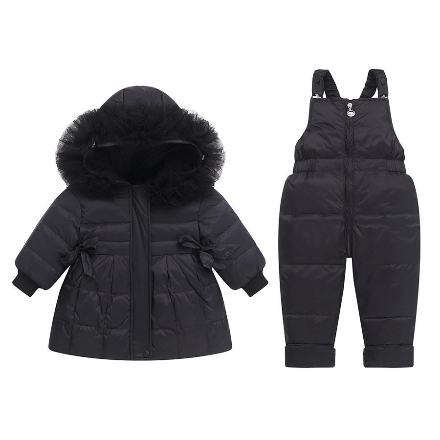 Children's Down Jacket Suit Baby Clothing Suspenders Thick Warm