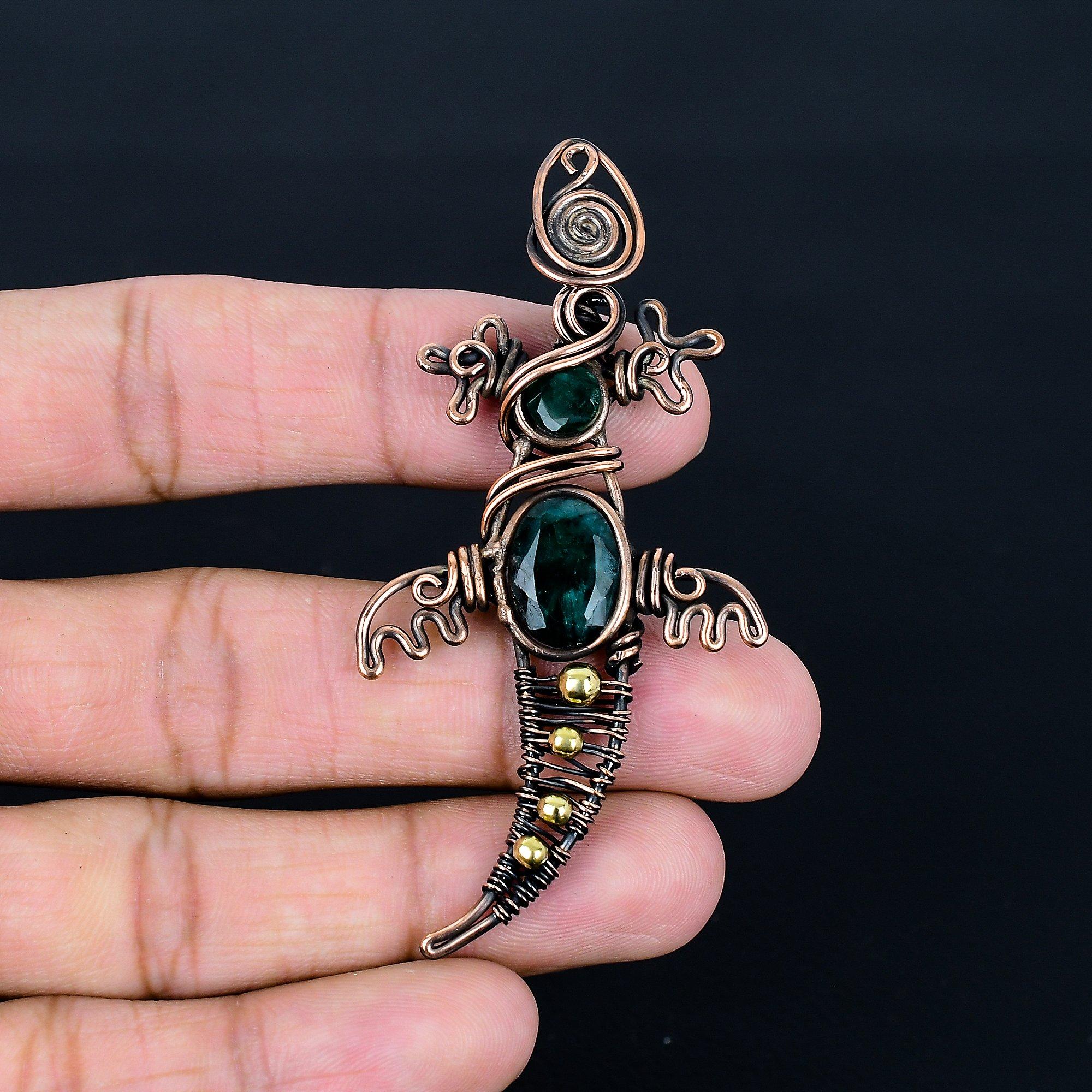 

Изумрудная подвеска, Подвеска из медной проволоки 999 пробы, Ювелирные изделия с драгоценными камнями, Подвеска ручной работы, Потрясающие украшения, Подарок для нее 2.55 Inches