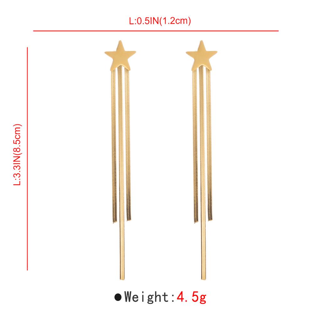Übertriebene lange Quastenohrringe aus Edelstahl, modische und trendige lange Ohrringe für Frauen