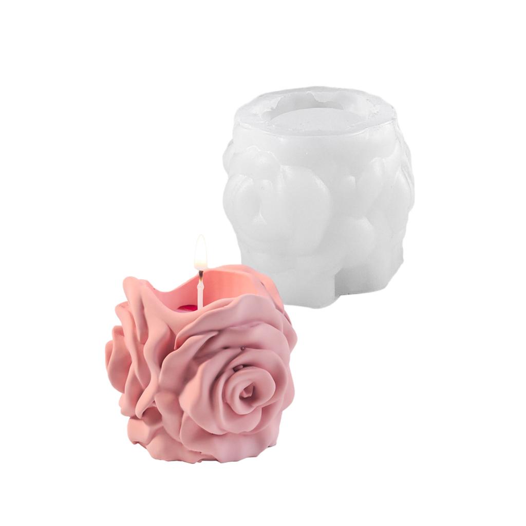 Silicone Mold Making Elegant Rose Candle Holders Moulds Home Ornament Moulds Silicone Texture for Weddings and Events
