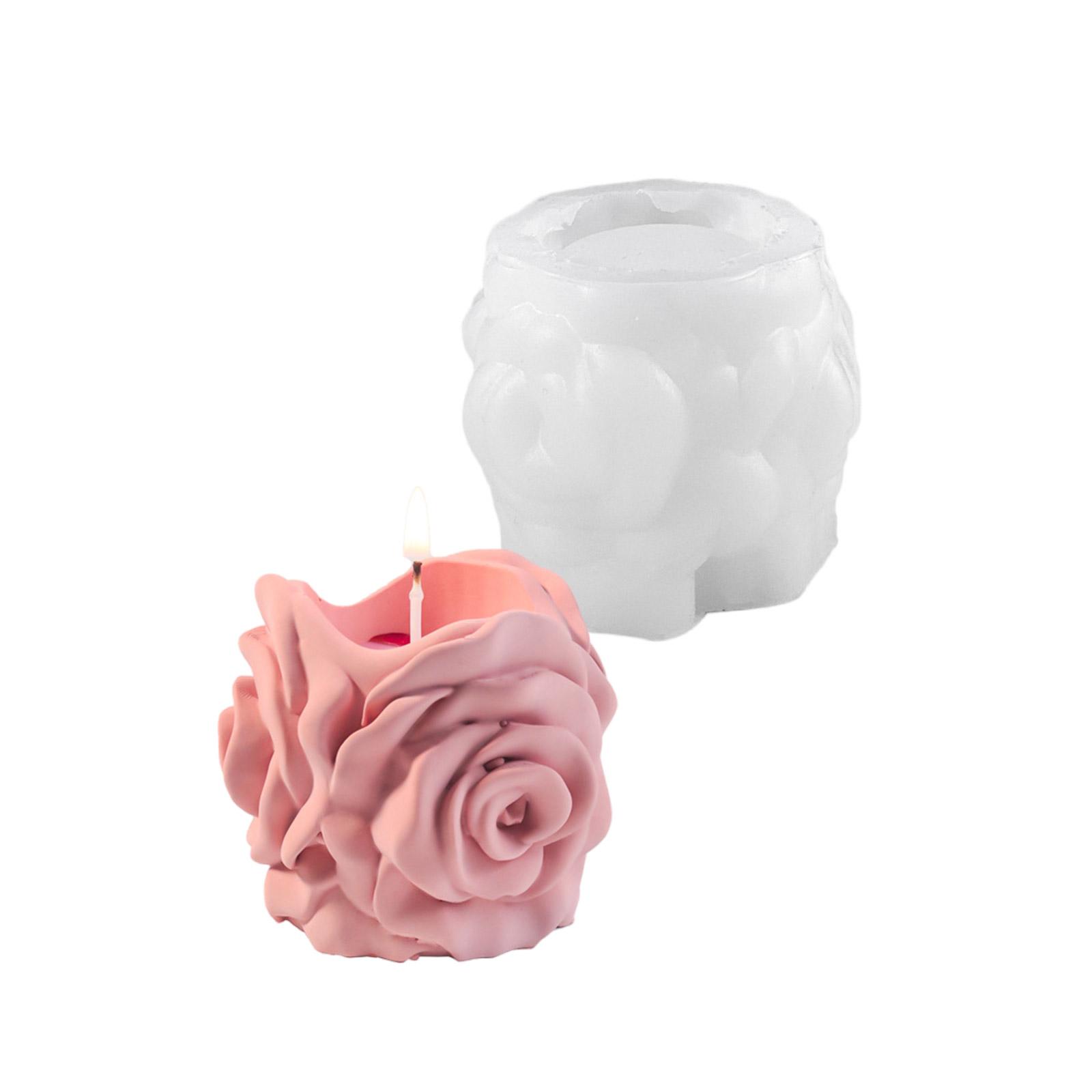 

Силиконовые формы для поделок в форме цветка розы, формы для подсвечников, формы для чашек свечей, подходящие для декора ко Дню святого Валентина