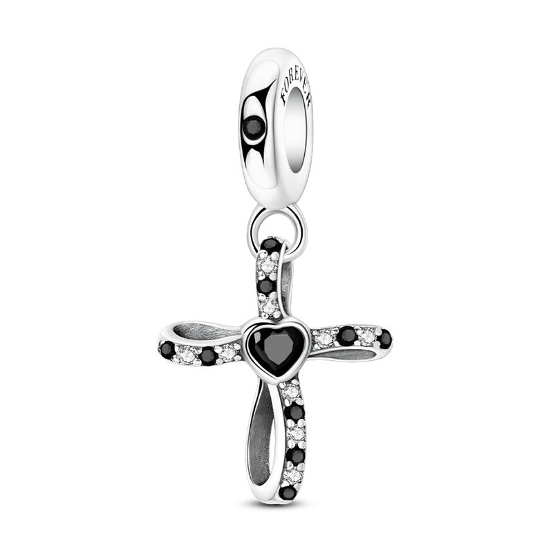 New Original Charms Bead Copper Inlaid Zirconium Bowknot Love Heart Balloon Pendants Fit Bracelets Diy Jewelry