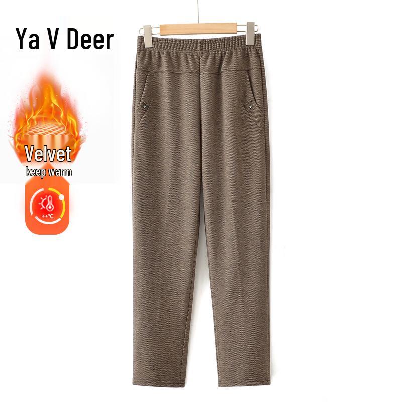 Yalu Women s Warm High-Waist Straight-Leg Pants 5XL