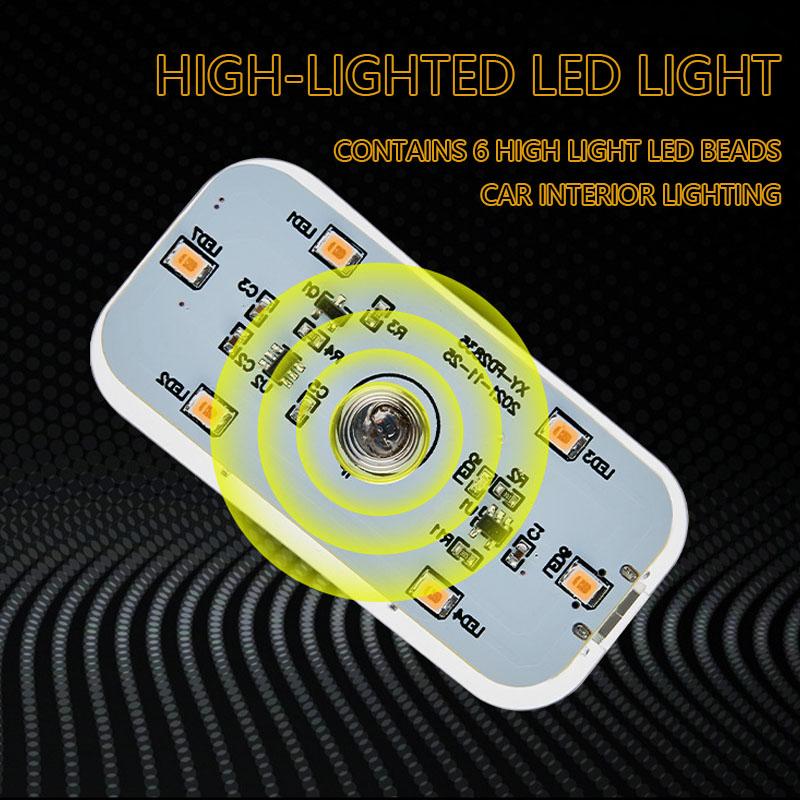 Car Interior Lights Finger Touch Sensor Mini LED Reading Lamp Wireless Touch Light USB Charging Auto Roof Atmosphere Lamp