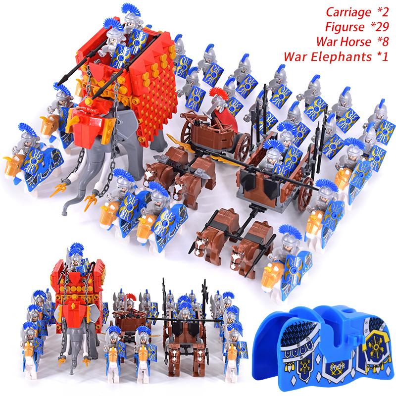 Medieval Age Castle Knights Spartan Warriors Crusader Roman Legion Infantry War Horse Chariot Building Bricks Blocks Figures Toy