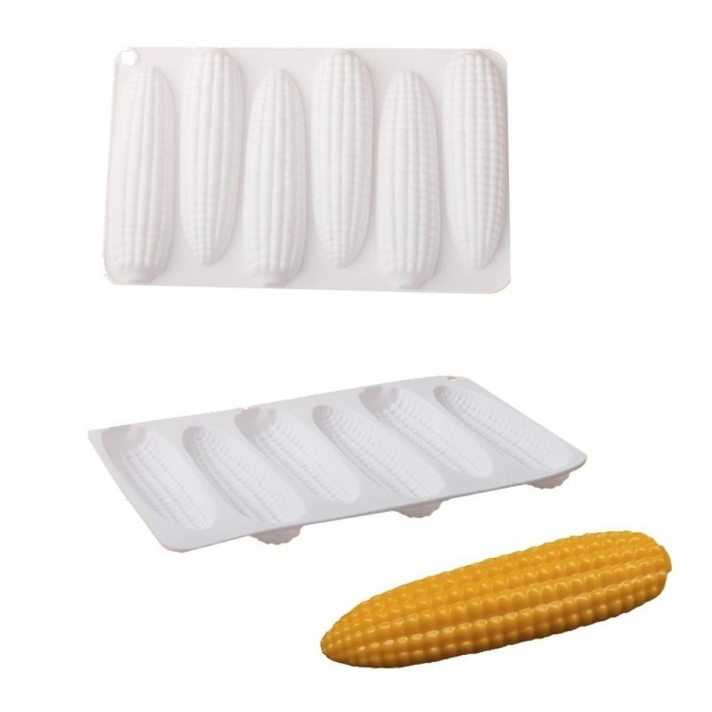 Food Grade Silicone Corn Silicone Molds 6-Cell Corn Baking Molds New Mousse Cake Mould  Home Baking