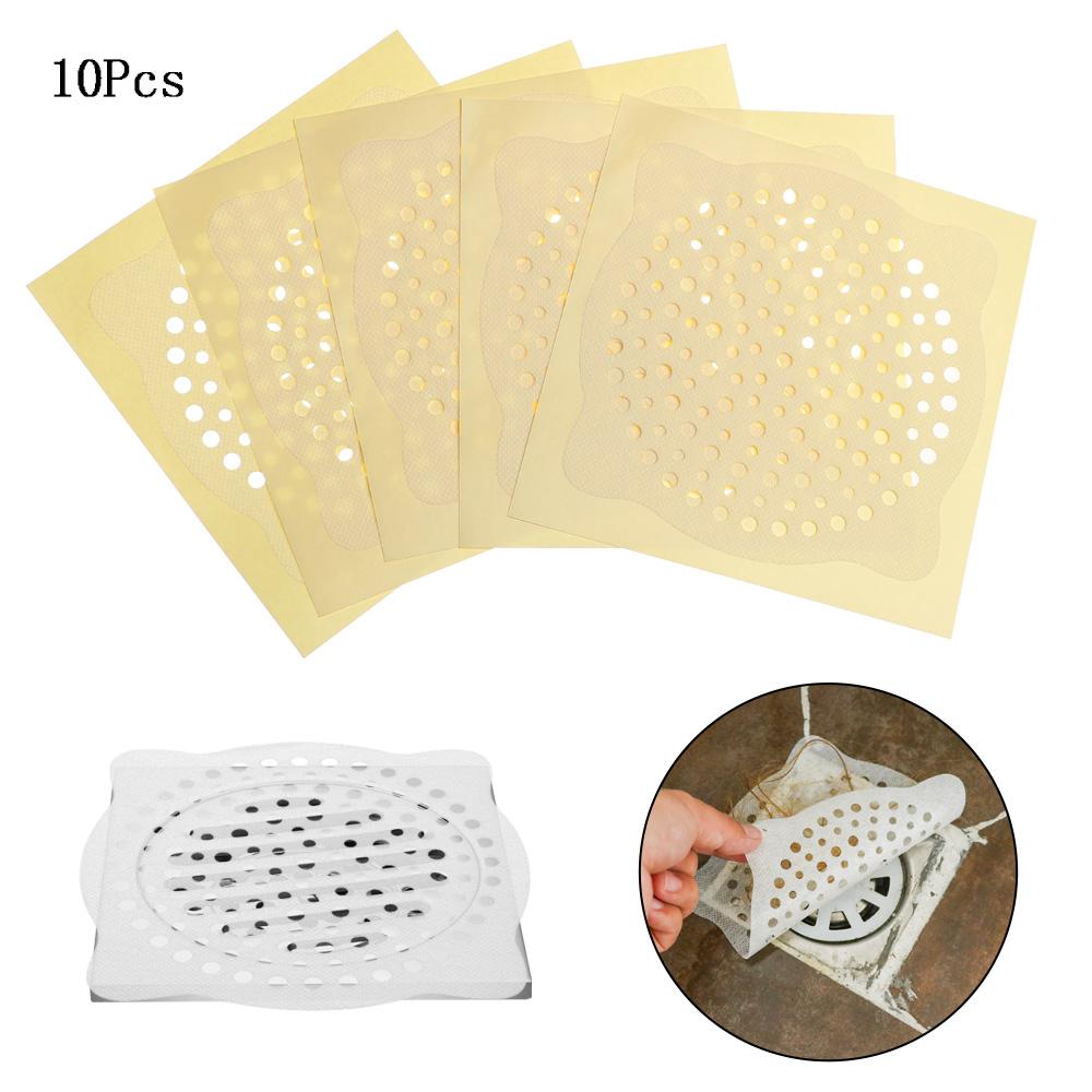 10 pcs Bathtub Disposable Sink Shower Bath Hair Catcher Mesh Stickers Filter Floor Drain Cover