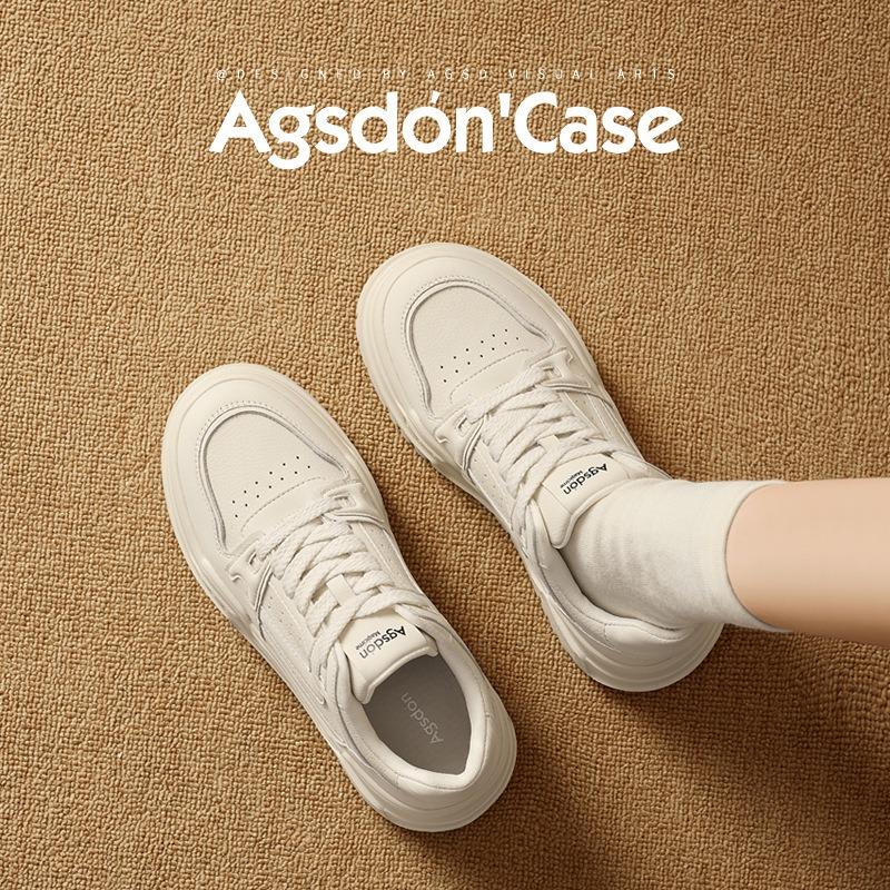 Platform White Shoes Women's New Spring and Autumn White Sports Shoes Casual Student Flat Baseplate Shoes