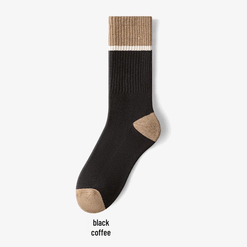 Men's Thick Terry Knit Socks: Warm, Casual Cotton for Autumn/Winter, Ski, and Mountaineering Cold Protection