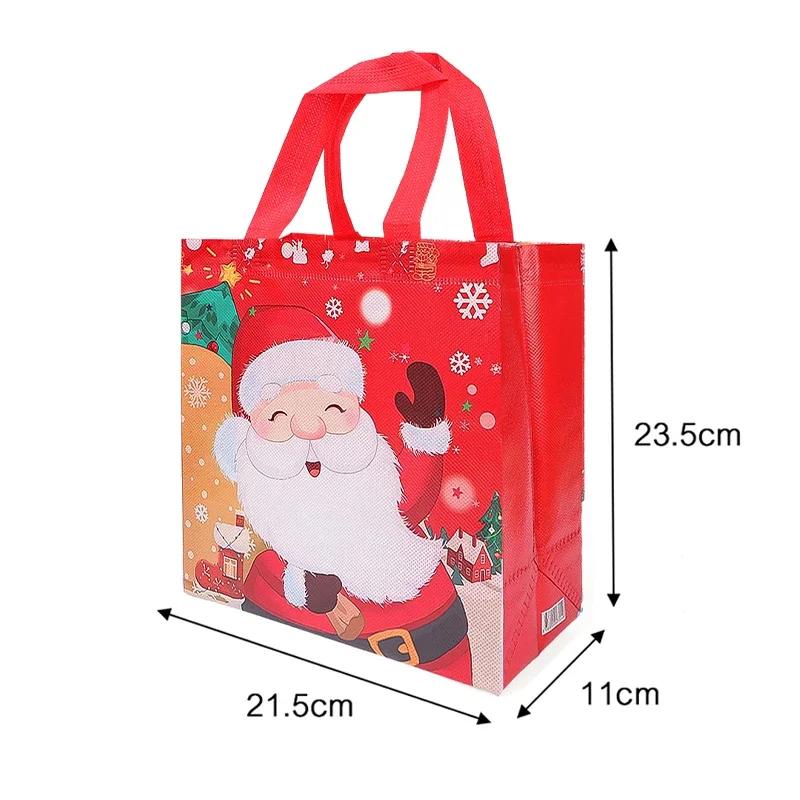 Christmas Gift Bags Non-Woven Reusable Holiday Handbag For Presents Wrapping Pouches Home Xmas New Year Party Decoration Gifts