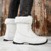 Warm Snow Boots Couple Winter Velvet Thickened Leather Medium Boots Waterproof and Non-slip Outdoor Skiing