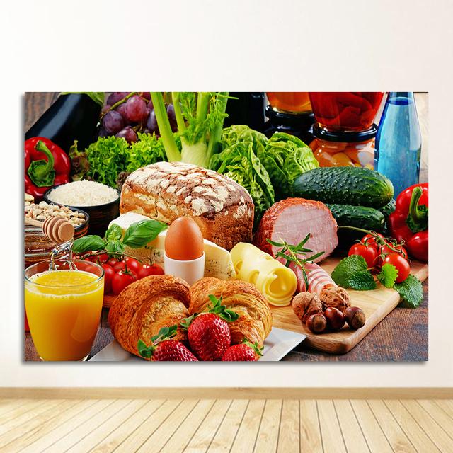Dipinto su tela Cuadros Scandinavo Poster e stampe Arte della parete Immagine di cibo Soggiorno Cereali Spezie Cucchiaio Peperoni Cucina