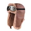 Winter Lei Feng hat men's and women's outdoor skiing fleece thermal goggles thermal hat windproof leather cycling hat