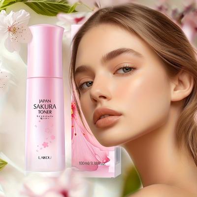 LAIKOU Giappone Sakura Tonico 3.38fl.oz, Idratante Idratante Cura della Pelle del Viso con Niacinamide & Estratto di Foglia di Portulaca, 100ml