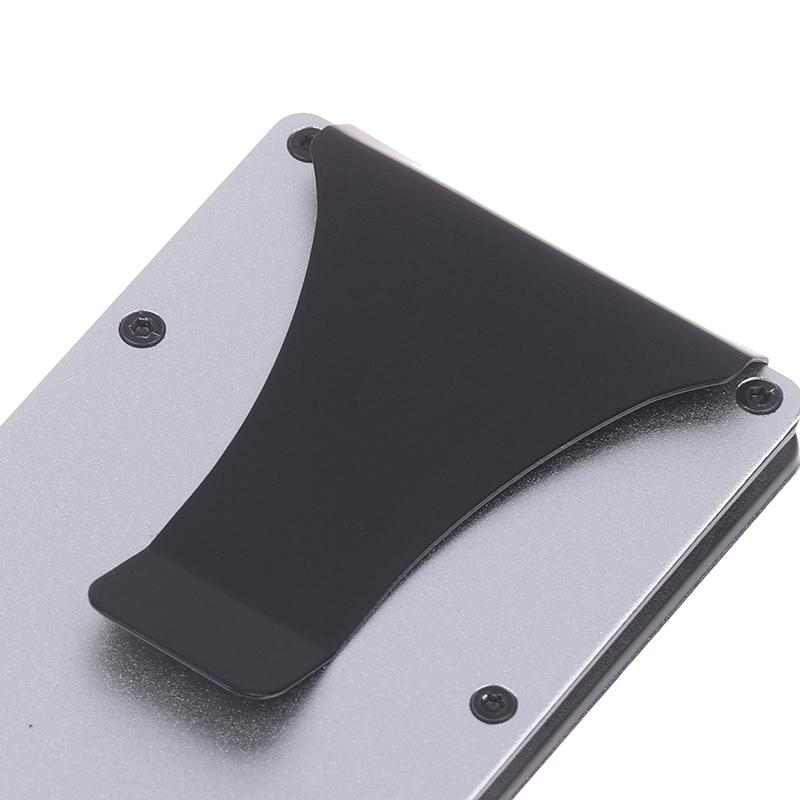 Minimalistická peněženka pro muže a ženy - Tenká RFID peněženka, Odolná proti poškrábání, Držák na kreditní karty a spona na peníze, Snadno vyjímatelné peníze