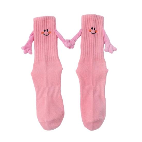 

Women Smile Face Socks Magnetic Holding Hands Socks Kids Teens Fun Stretchy