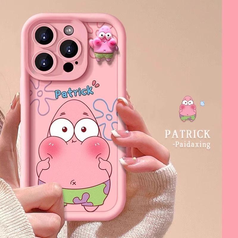 3D Dolls Patrick Star Phone Case Cover For 11 12 Pro 13 Mini 14 Plus 15 Pro Max SE X XS XR 7 8