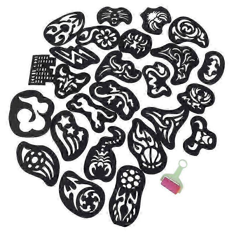 2025 25PCS Hair Tattoo Template Hair Trimmer Carved Coloring Cool Hairstyling Tool