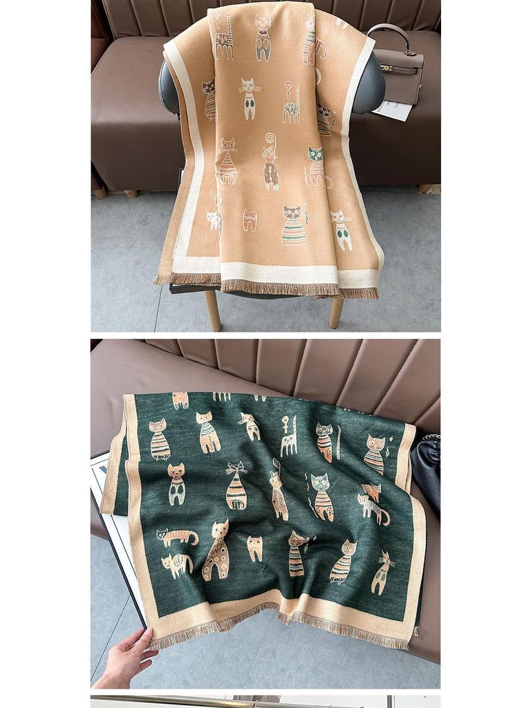 Women's Korean Style Cashew-Patterned Winter Scarf Shawl