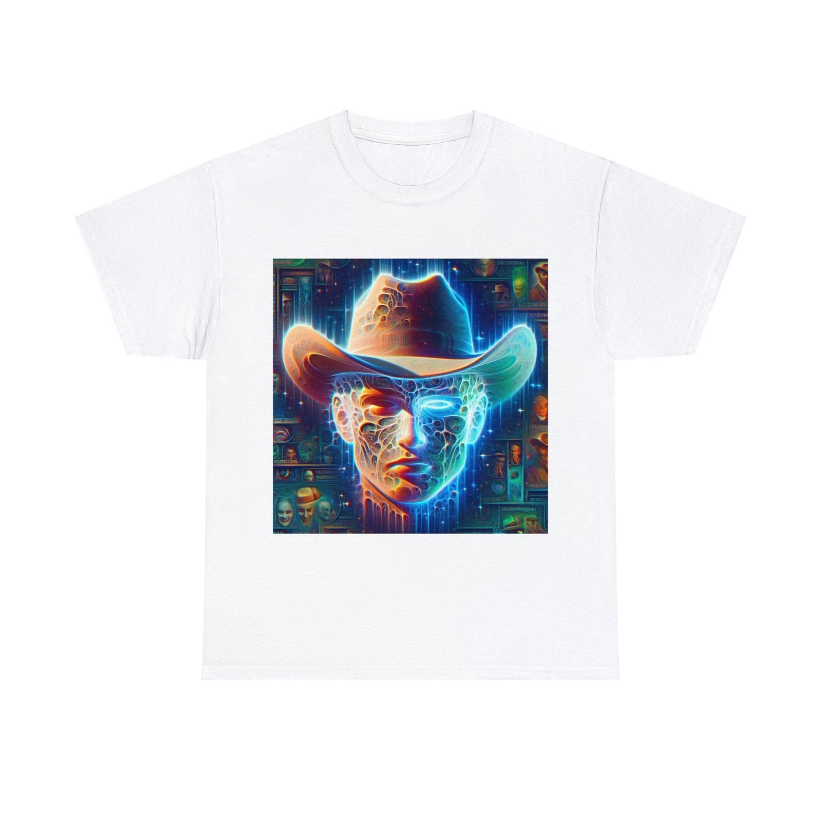 Unisex Adult T-Shirt Neon Cowboy Sci-Fi Weird Abstract Art Streetwear Obscure S разноцветный