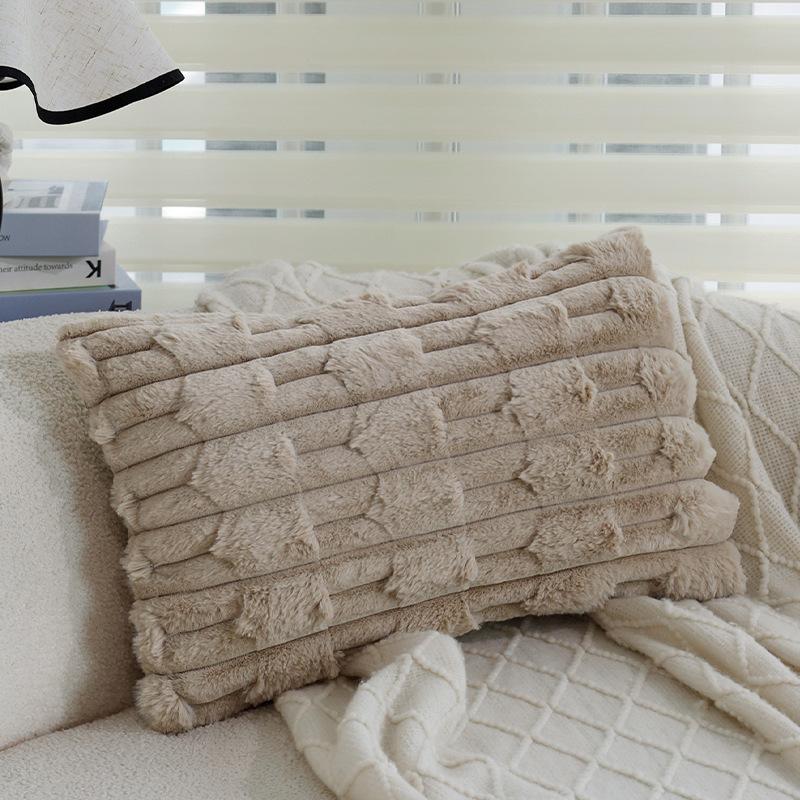 Winter Plush Pillow, Sofa Cushion, High-end B&B Hotel Pillow Case, Model Room Bay Window Pillow Case