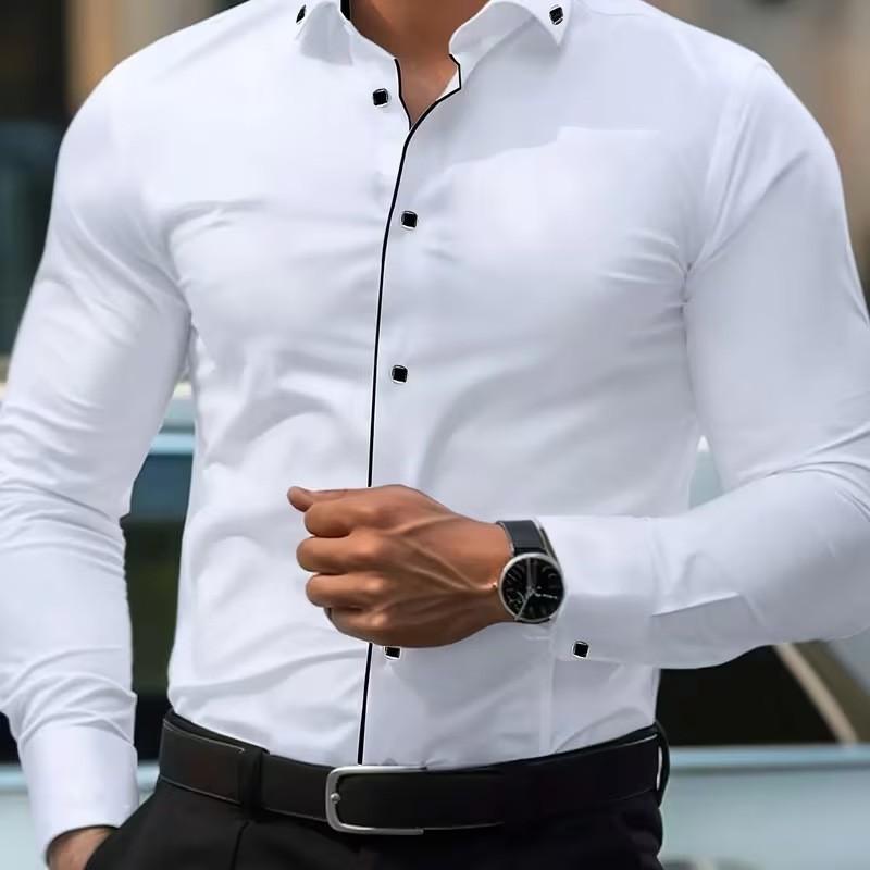 Spring And Autumn Men'S Long Sleeve Shirt