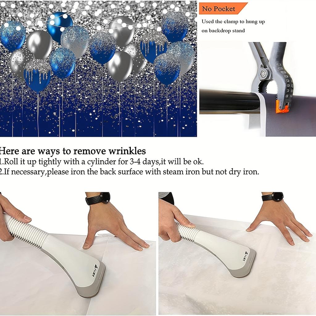 Fundal cu sclipici albastru regal pentru ziua de nastere nunta bal absolvire fotografie fundal petrecere balon albastru sedinta foto cabina foto