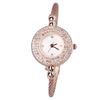 Women Bracelet Watch Quartz Movement Adjustable Thin Band Lady Watch for Daily Party Rose Gold