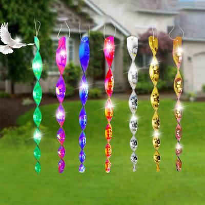 10Pcs Spiral Rotating Rod Reflective Wind Deterrent Control Device Agricultural Scare Bird Garden Supplies