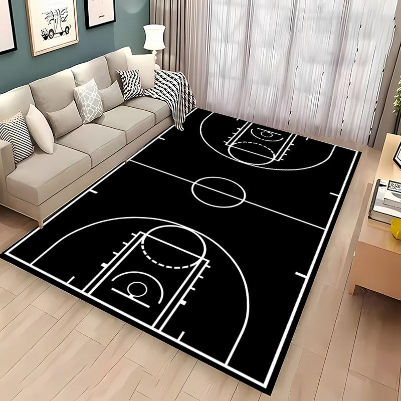 Cartoon Football Field Carpet Sports Theme Play Mat for Boys Girls Green Soccer Field Floor Mats Gift for Football/Soccer Lovers