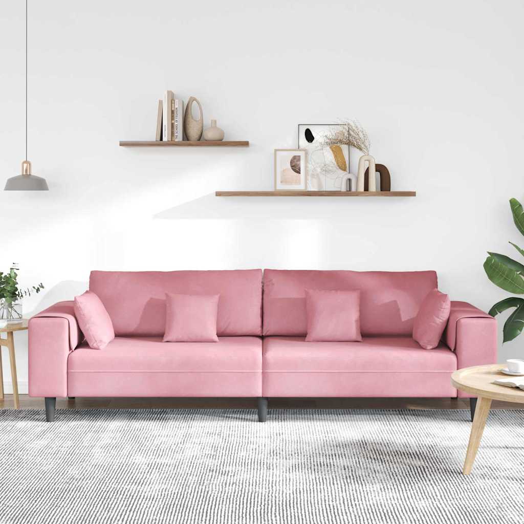 Pink Sofa 250 x 77 x 76 cm Velvet