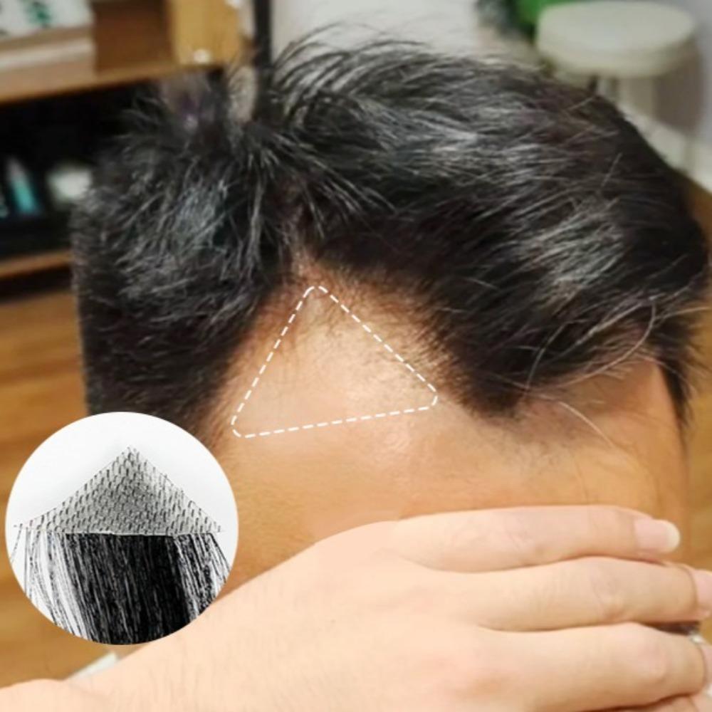 Seamless 100% Human Hair Hairpiece Invisible Hairline Sideburn Patch Forehead Patch  Men